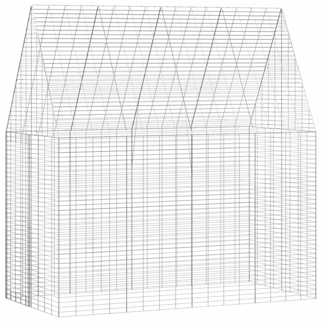 Hühnerkäfig 2 pcs Silber 600 x 100 x 210 cm Verzinkter Stahl
