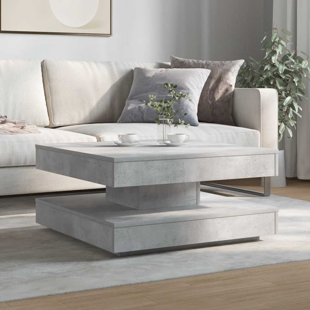 Couchtisch 360-Grad Drehbar Weiß 90x90x34,5 cm