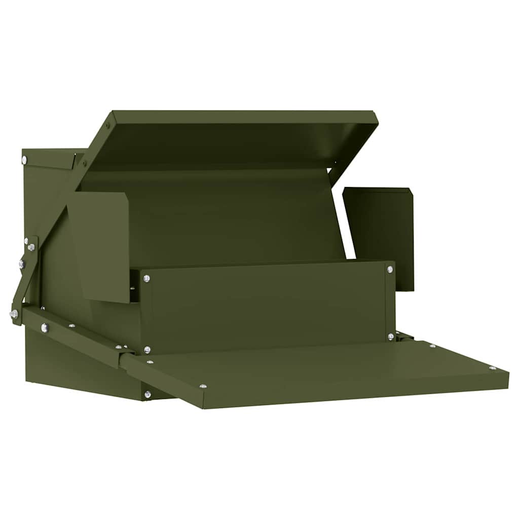 Hühnertretfeeder Schwarz 50 x 40 x 29 cm Kaltgewalzter Stahl