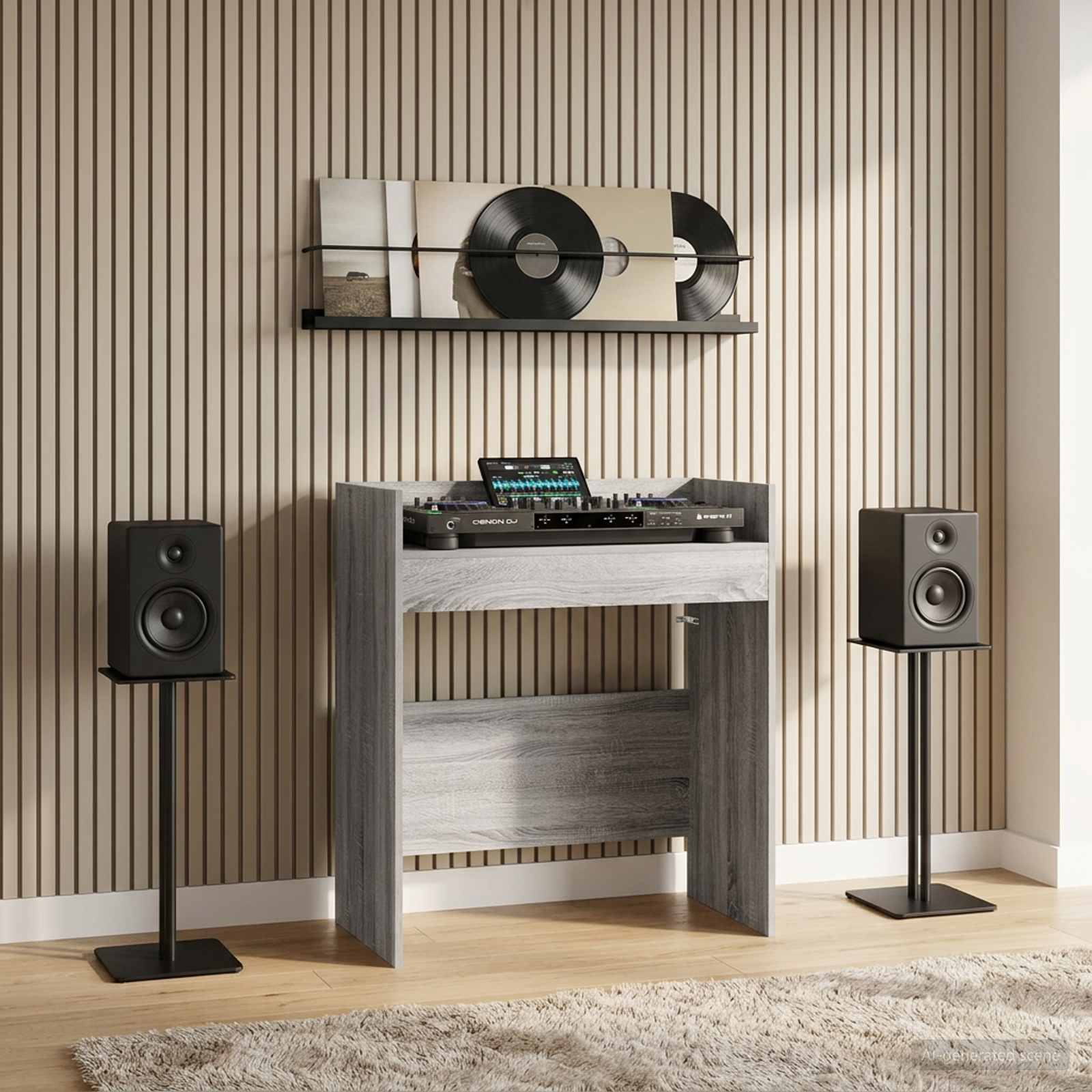 DJ Tisch Weiß 102 x 45 x 102 cm Holzwerkstoff