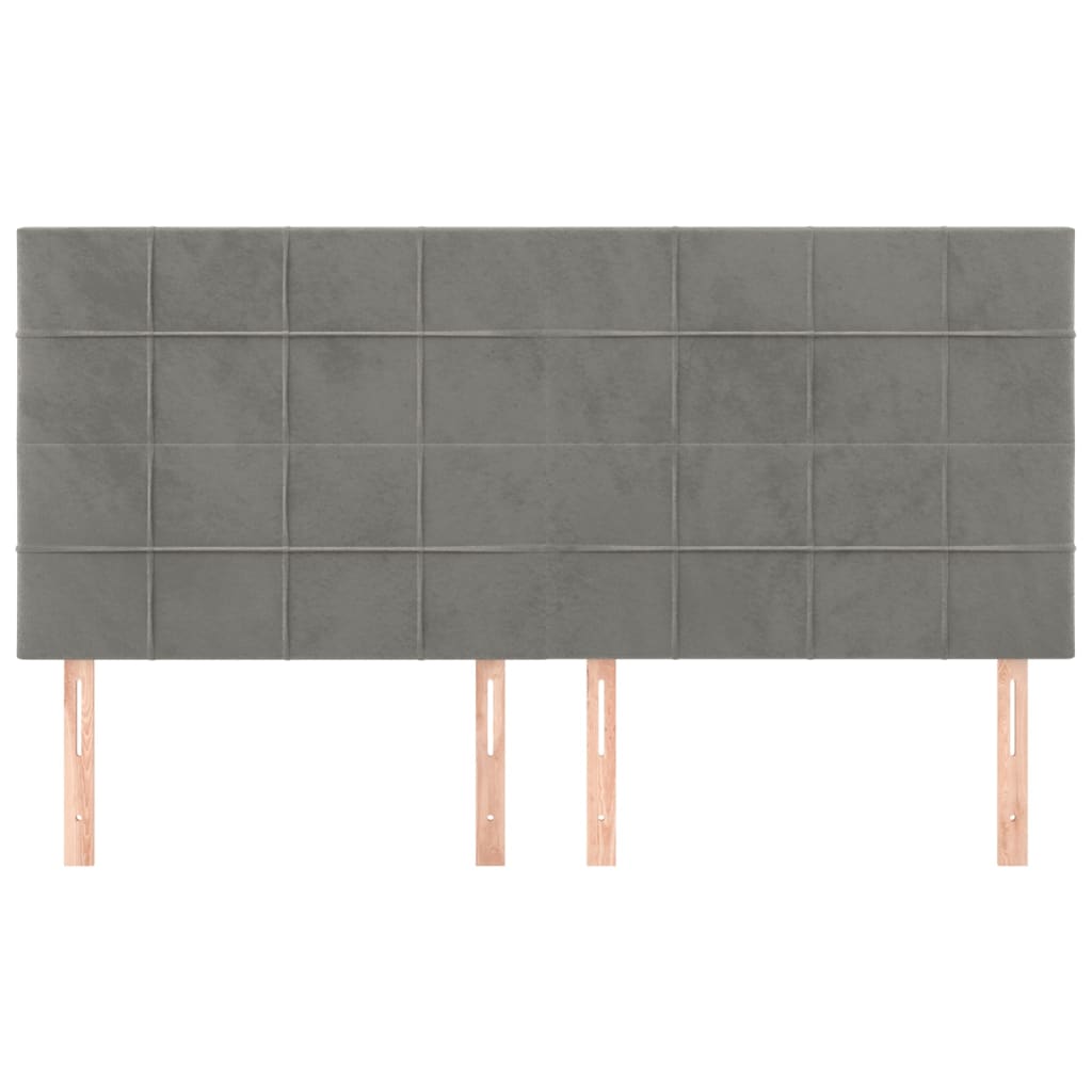 Kopfteil Hellgrau 80x5x118/128 cm Samt