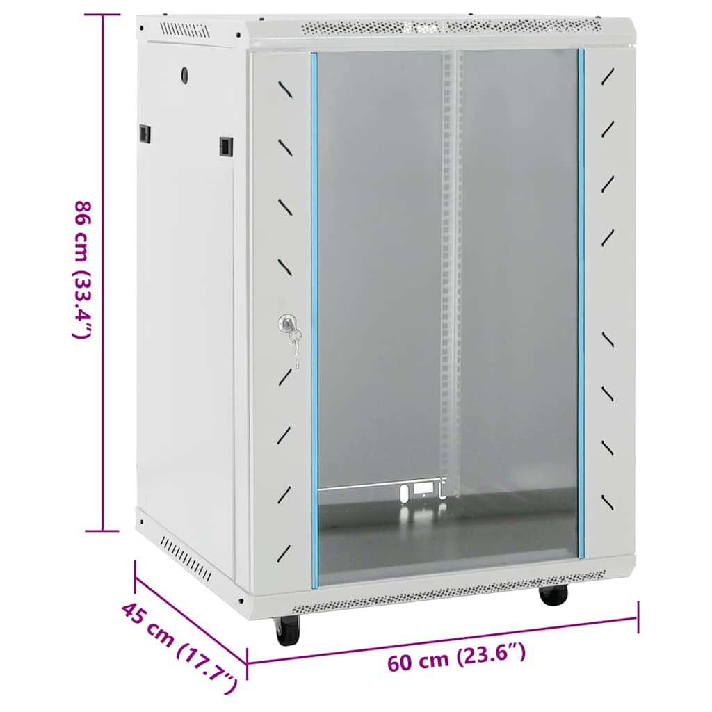 15U Netzwerkschrank 19" IP20 Schwarz 60x45x86 cm