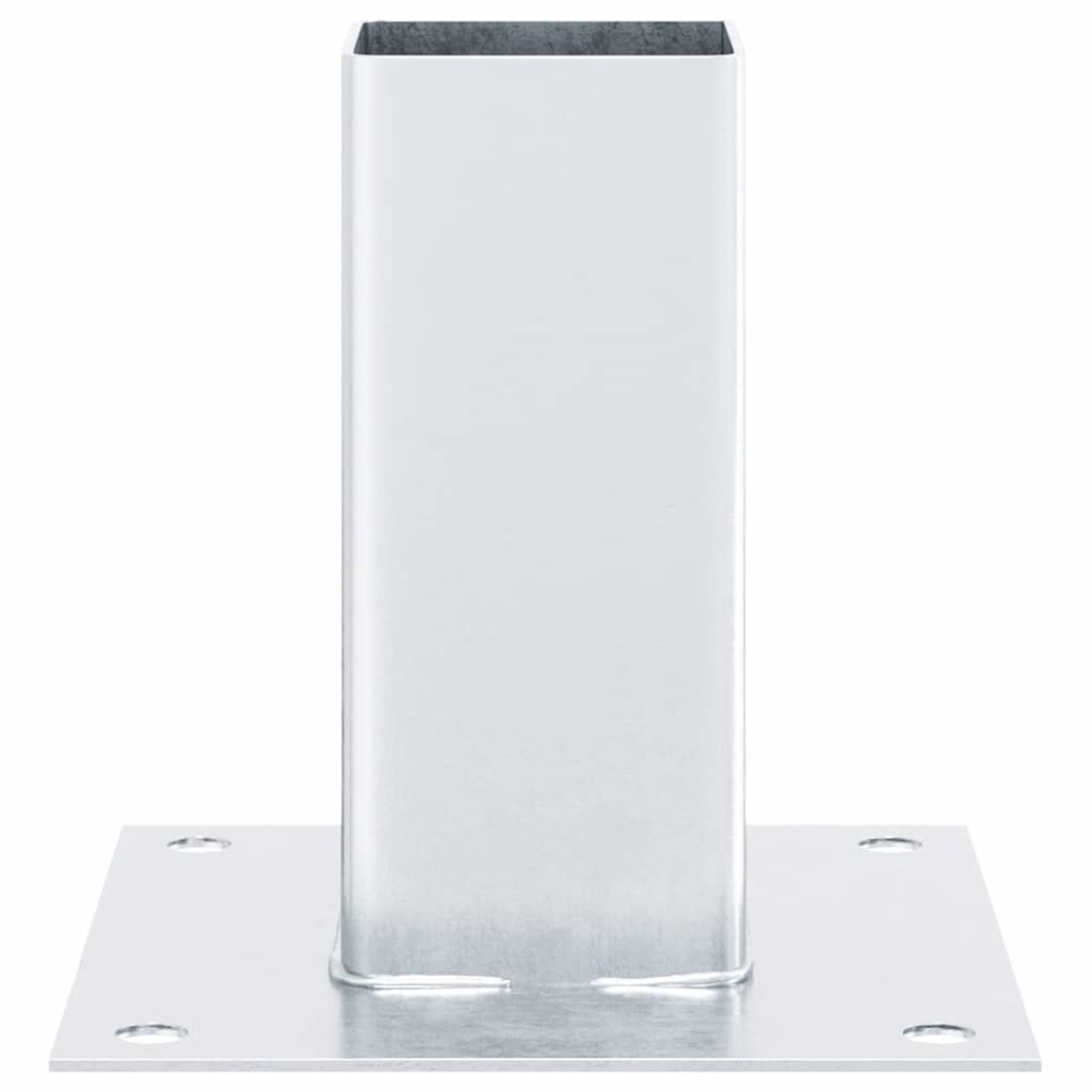 Pfostenträger Quadratisch 4Stk. Silber 46x46mm Verzinkter Stahl