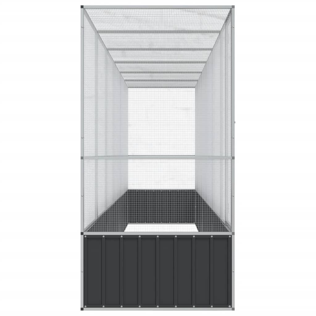 Voliere Silbern 210,5x107x212 cm Stahl