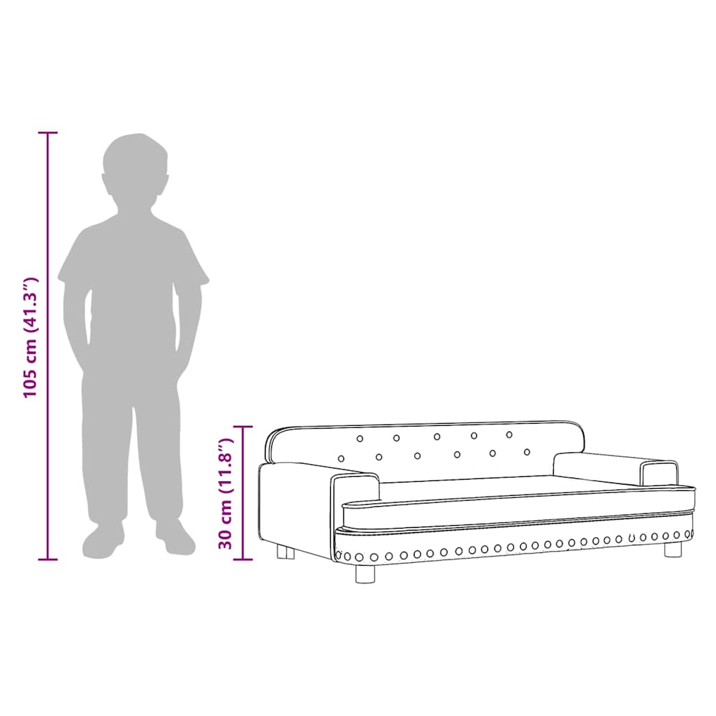 Kindersofa Schwarz 90x53x30 cm Kunstleder