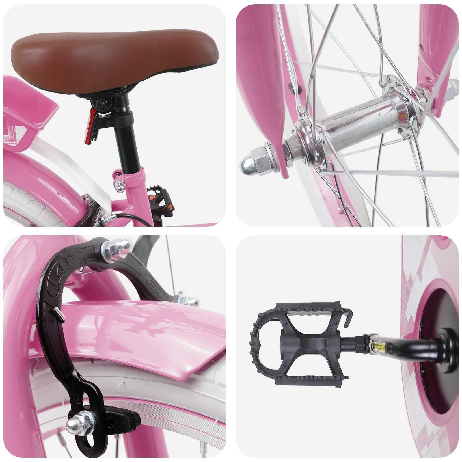 Kinderfahrrad 12 Zoll für 2-4 Jahre alt Hellrosa
