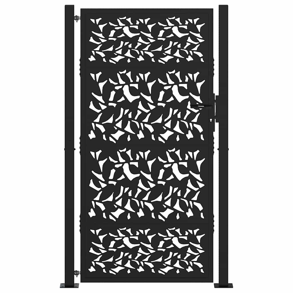 Gartentor Schwarz 100x100 cm Stahl Lichtdesign