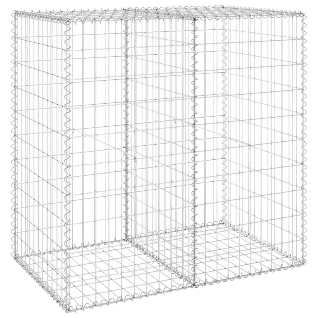 Gabionenwand mit Abdeckung Verzinkter Stahl 60x30x100 cm