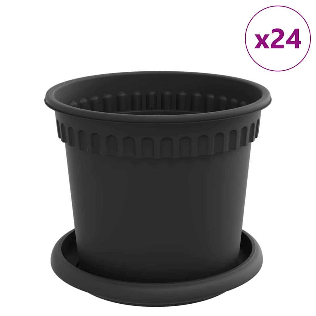 Blumentöpfe 6 pcs Ziegelrot Ø 12,5 x 10 cm Kunststoff