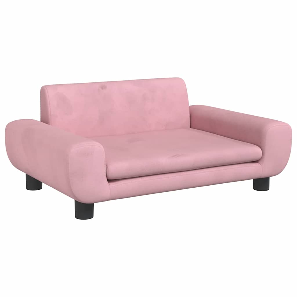 Kindersofa Blau 100x54x33 cm Samt