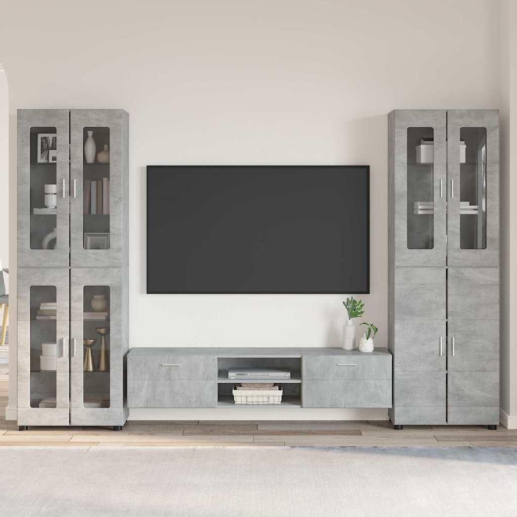 Highboard mit Regal FLORIN Weiß 60 x 35 x 182 cm Holzwerkstoff