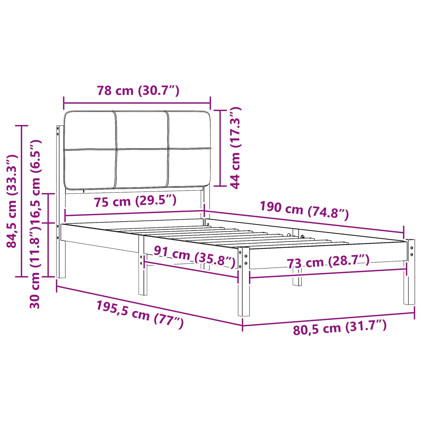 Bettgestell mit gepolstertem Kopfteil Hellgrau 200 x 200 cm