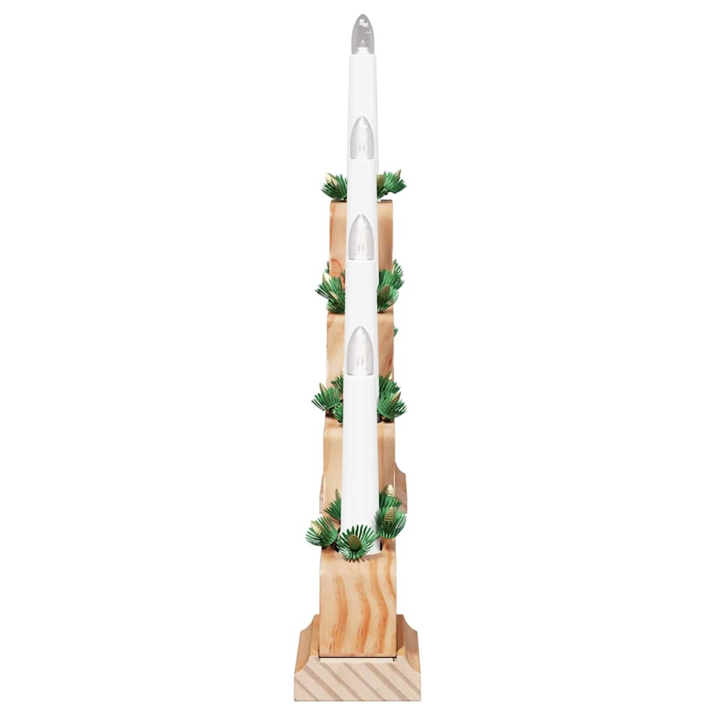 Weihnachtskerzenbrücke mit 7 LEDs Braun 39,5 x 5 x 29 cm