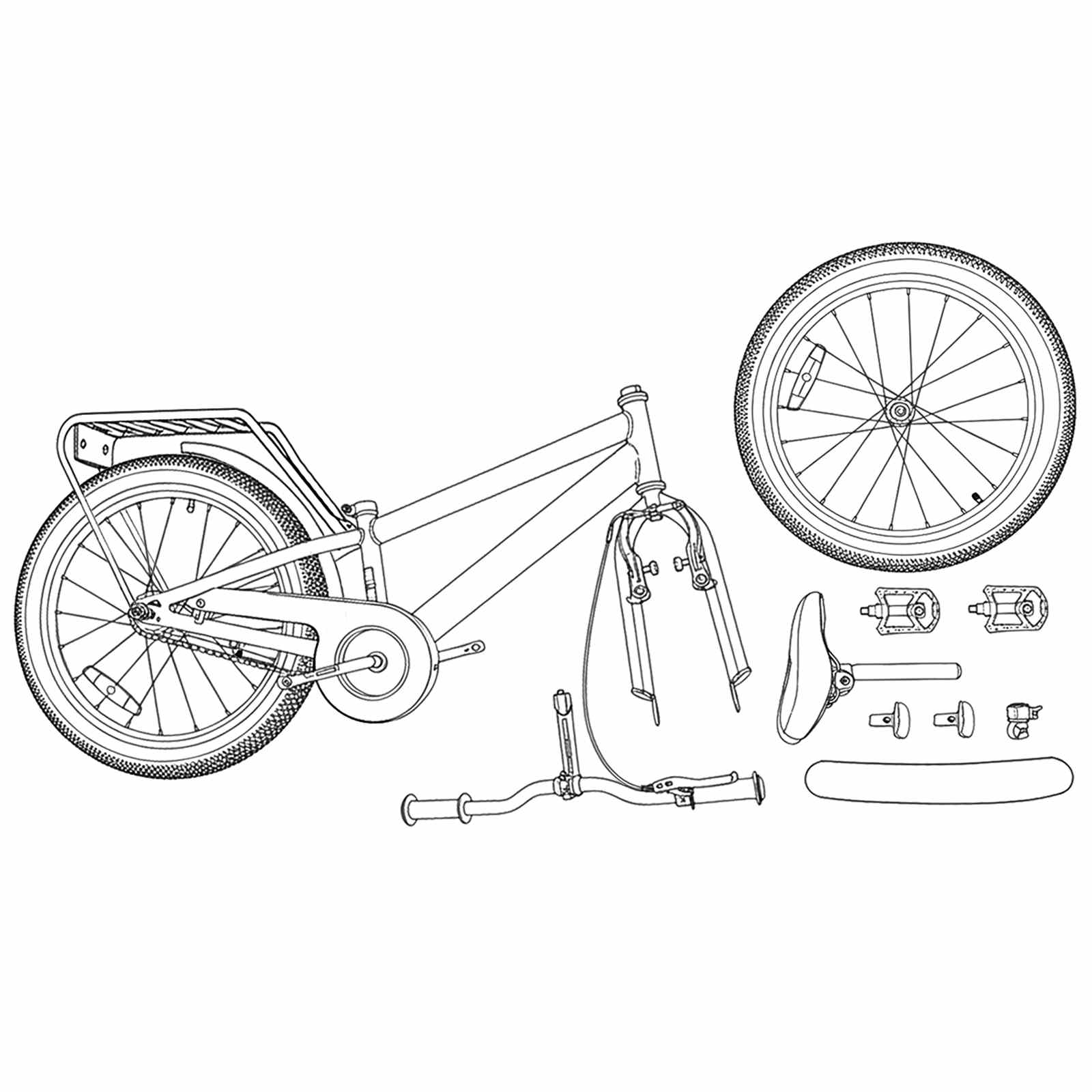 Kinderfahrrad 12 Zoll für 2-4 Jahre alt Himmelblau