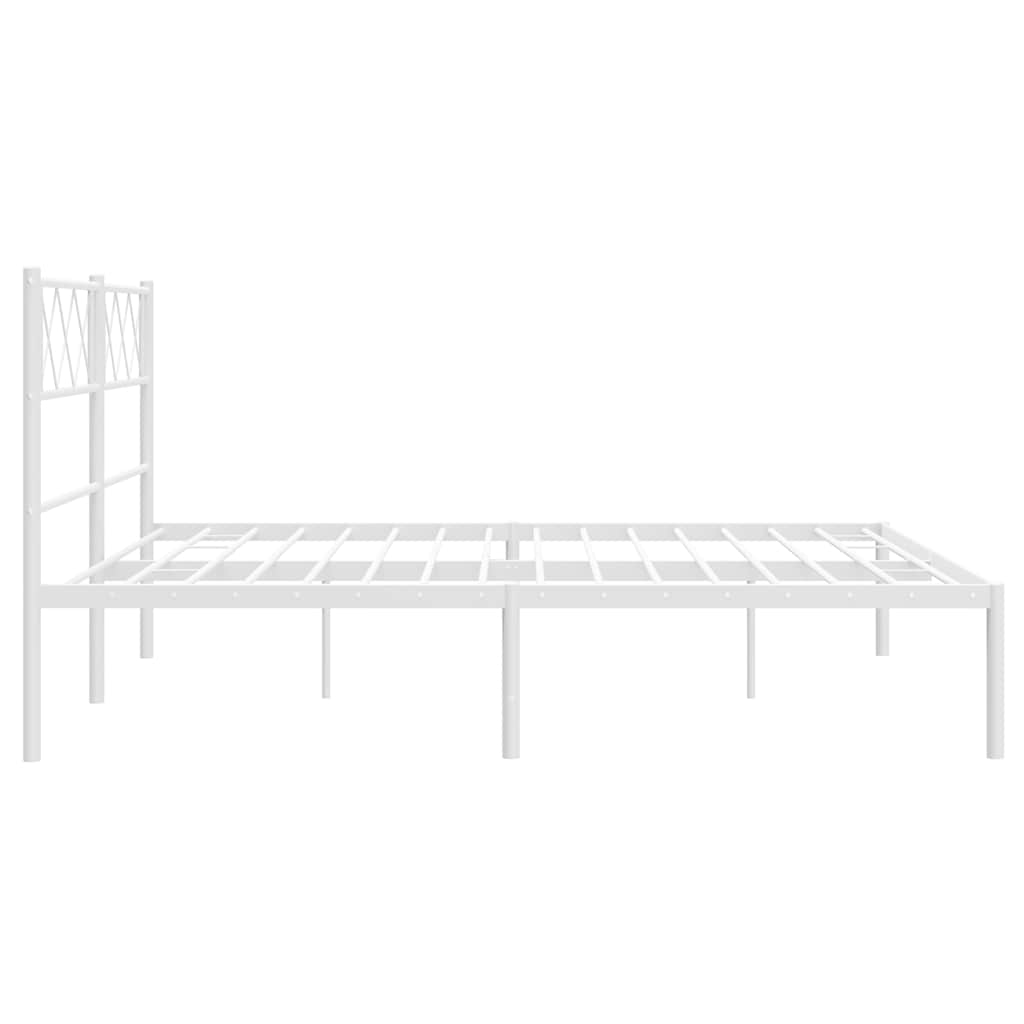 Bettgestell mit Kopfteil Metall Schwarz 100x190 cm