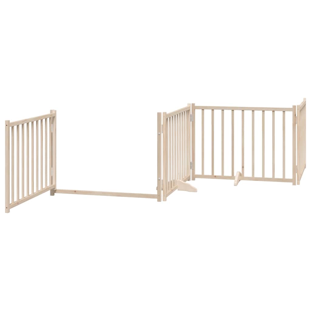 3-tlg. Hundetor Faltbar 150 cm Massivholz Tanne
