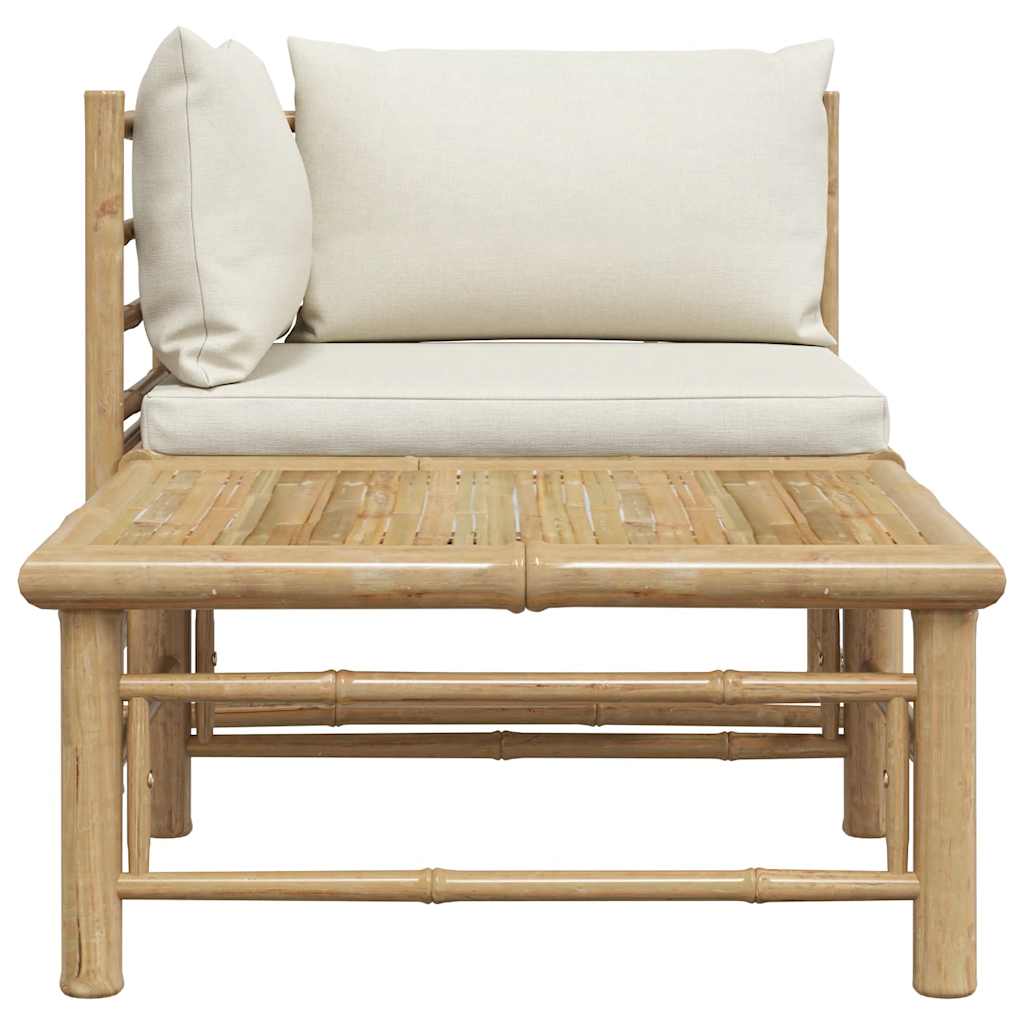 3-tlg. Garten-Lounge-Set mit Kissen Bambus