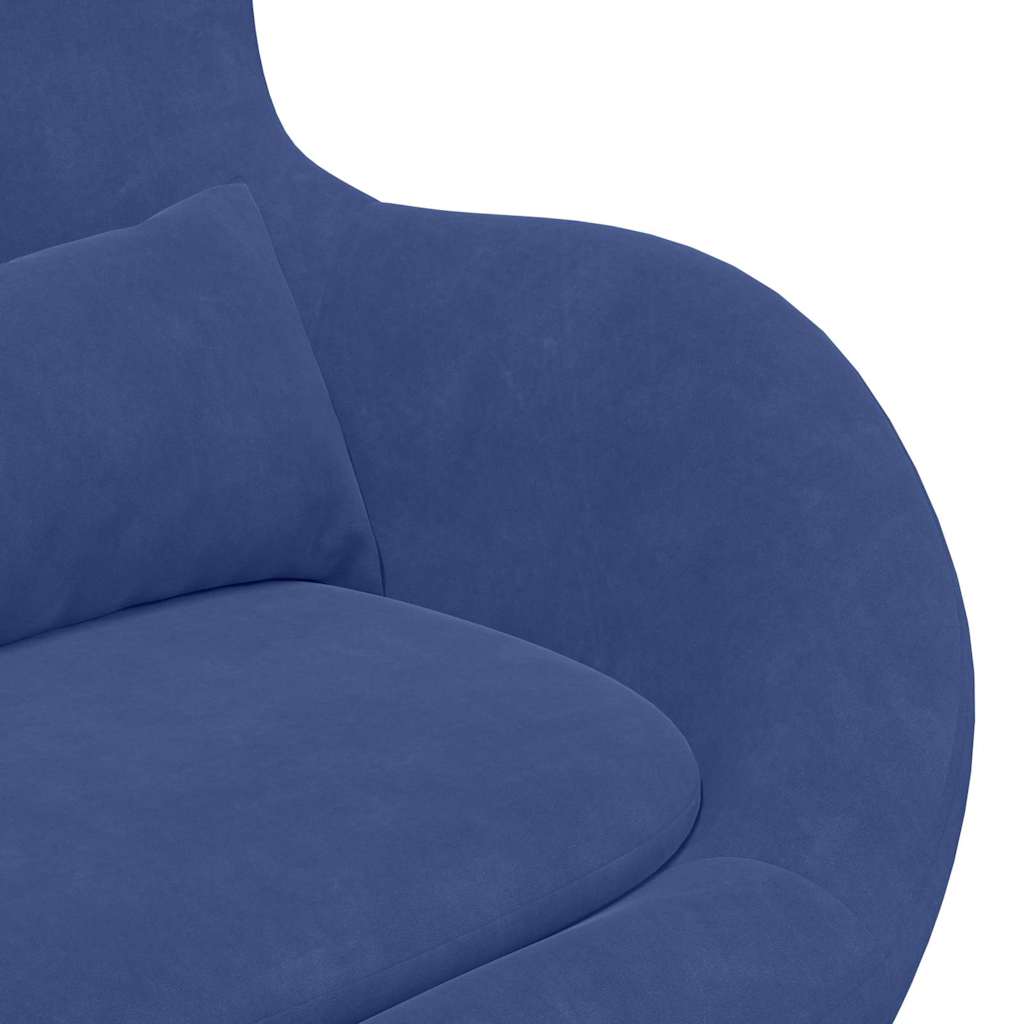 Eiersessel Blau 63 x 73 x 90 cm Samt