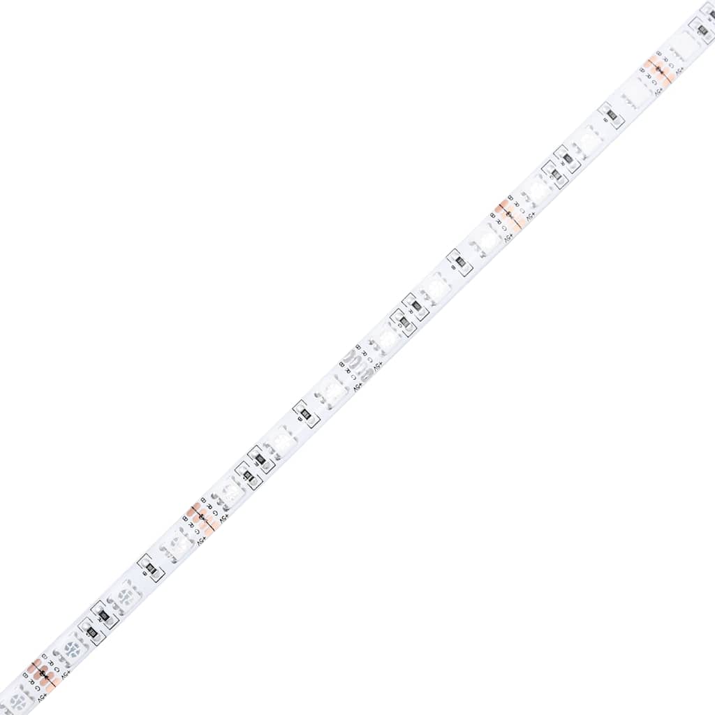 LED-Schreibtisch Weiß 130x130x91 cm Holzwerkstoff