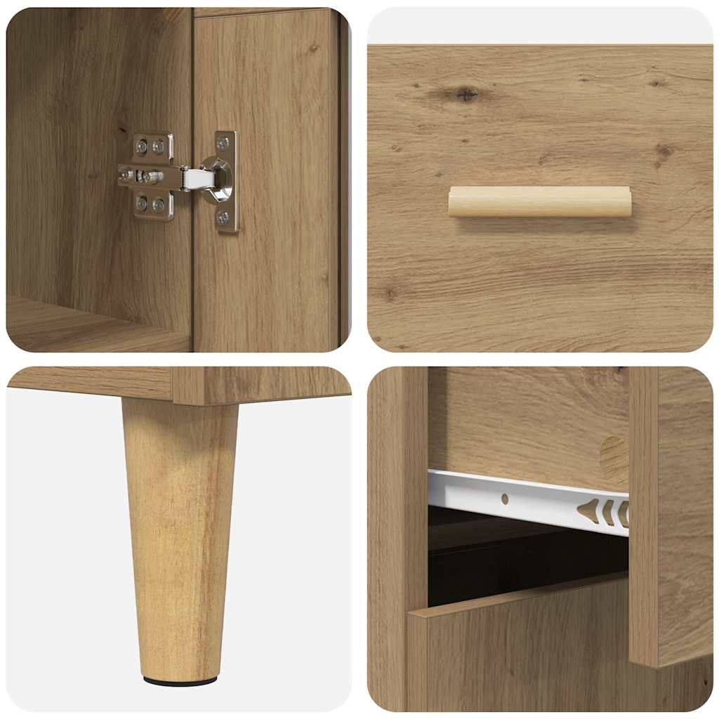 Highboard Altholz 69,5 x 32,5 x 180 cm Holzwerkstoff