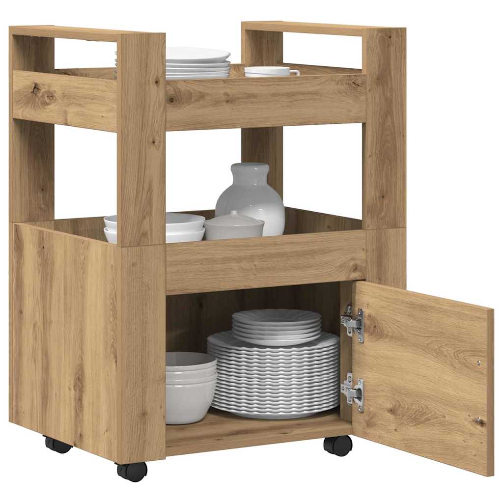 Küchenwagen Weiß 60x45x80 cm Holzwerkstoff