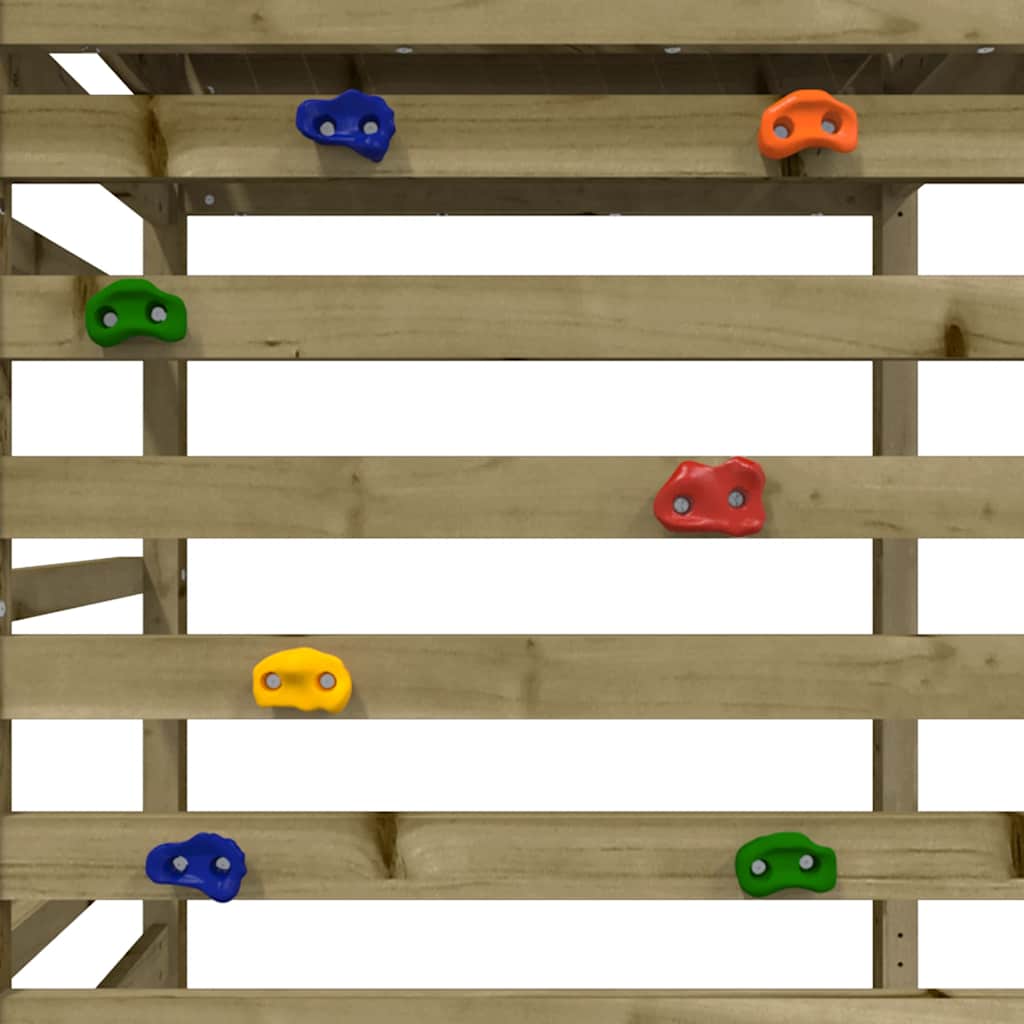 Spielturm mit Kletterwand Massivholz Kiefer