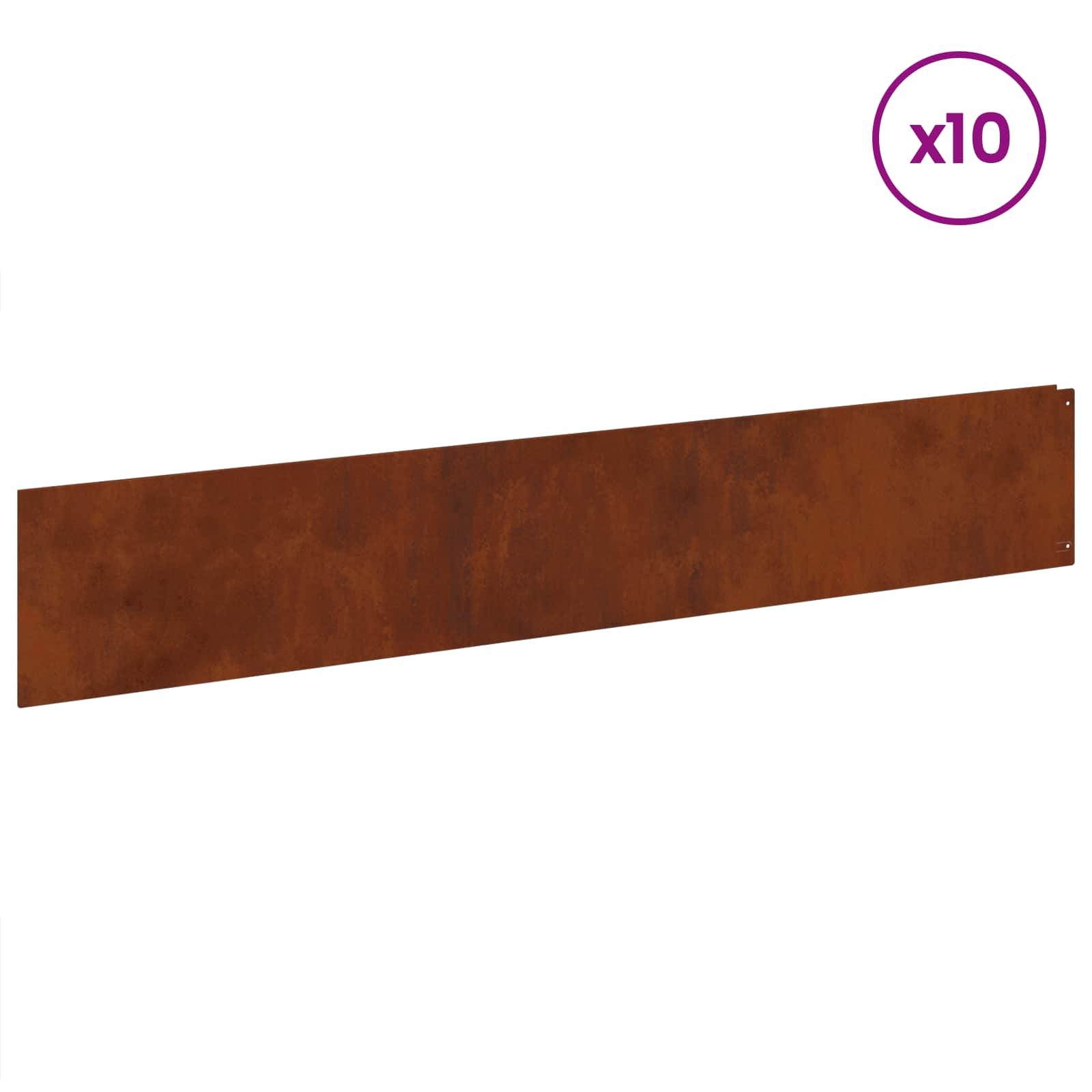 Raseneinfassung 10 pcs 100 x 12 cm Stahl Anthrazit