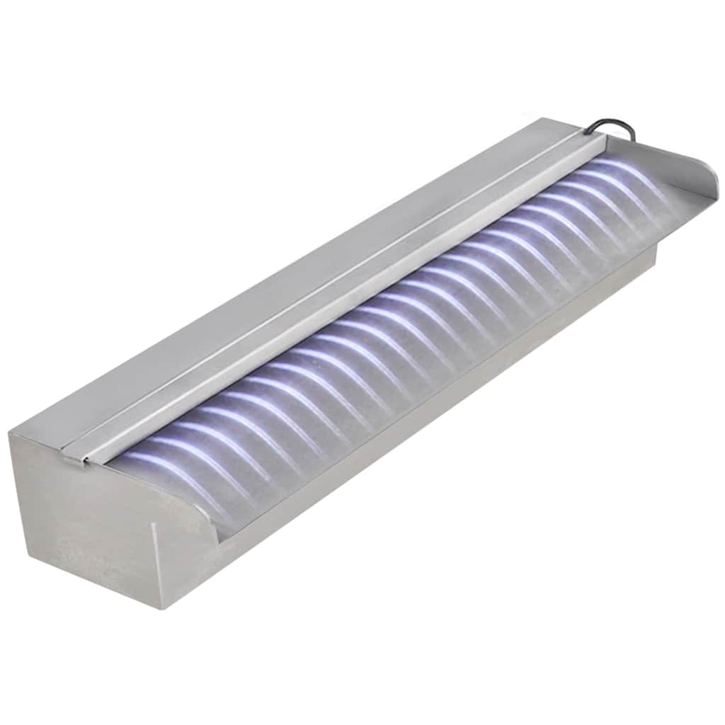 Pool-Wasserfall mit LEDs Edelstahl 110 cm