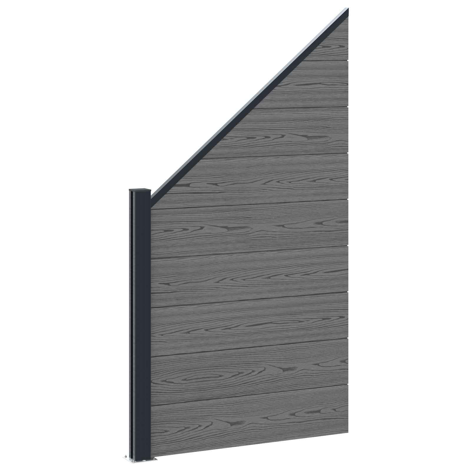 Zaunelement WPC 180x186 cm Schwarz