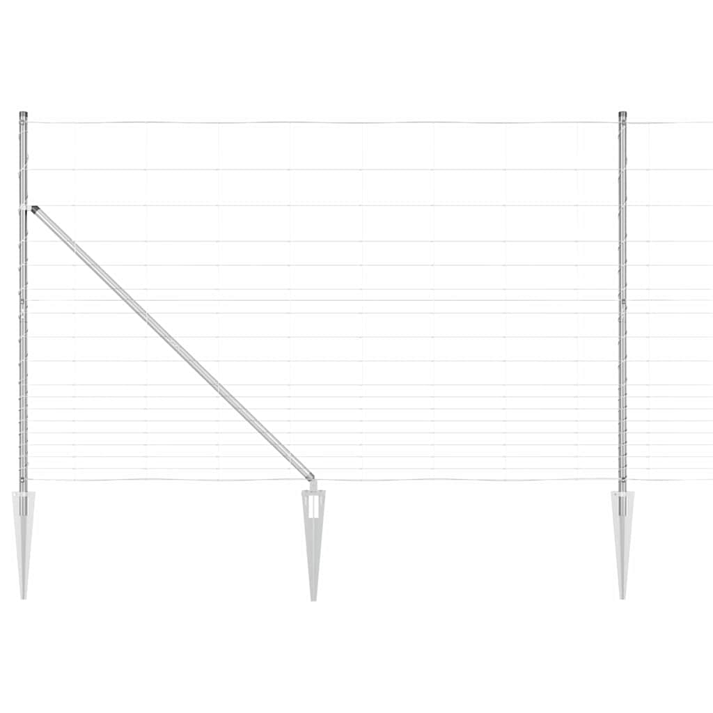 Ground Fix Geschweißter Drahtzaun 25 x 0,8 m Silber Netz