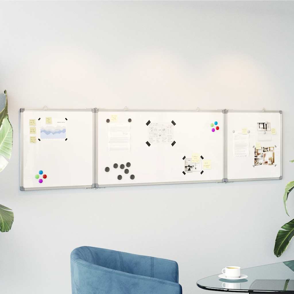 Magnetisches Whiteboard Klappbar 160x40x1,7 cm Aluminium