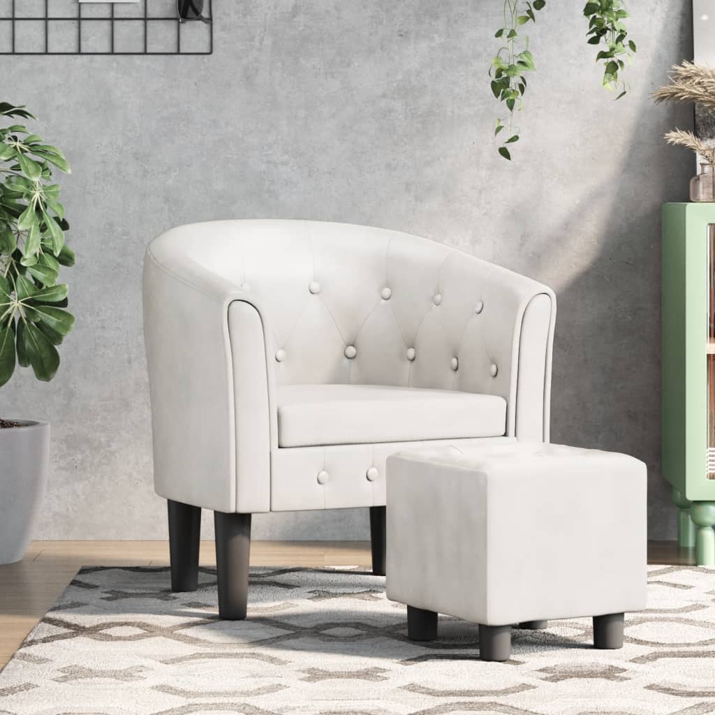 Clubsessel Grau Kunstleder