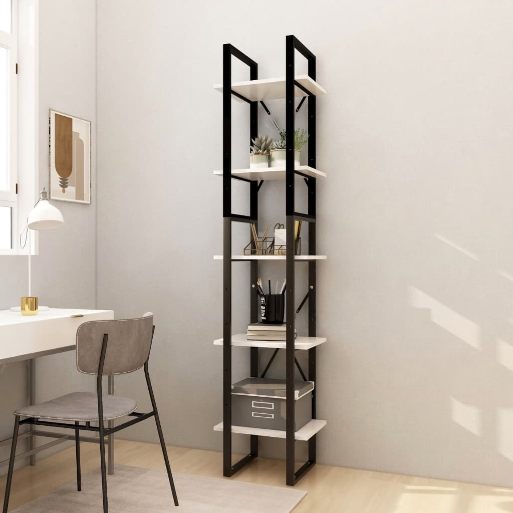 Bücherregal 5 Fächer 40x30x175 cm Massivholz Kiefer