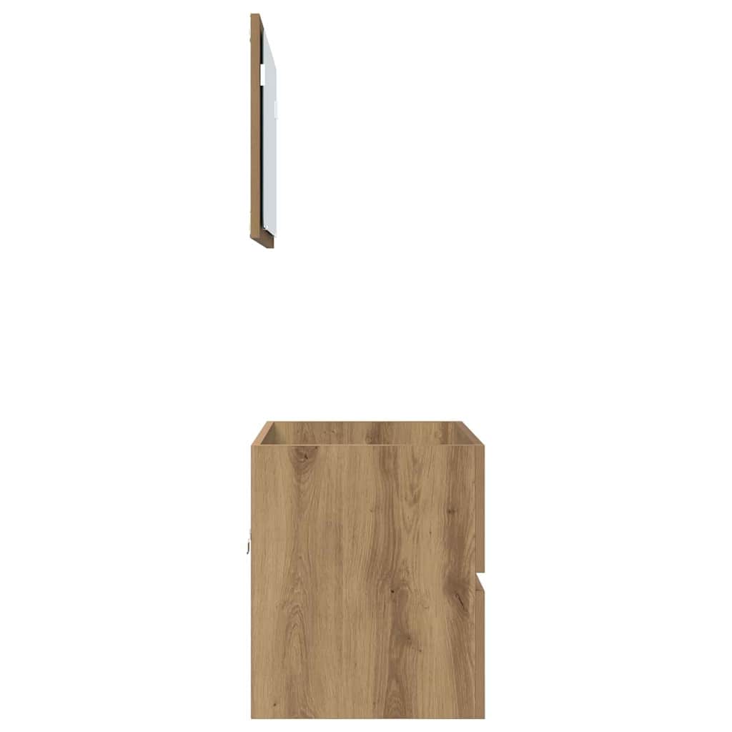 2-tlg. Badmöbel-Set Weiß Holzwerkstoff