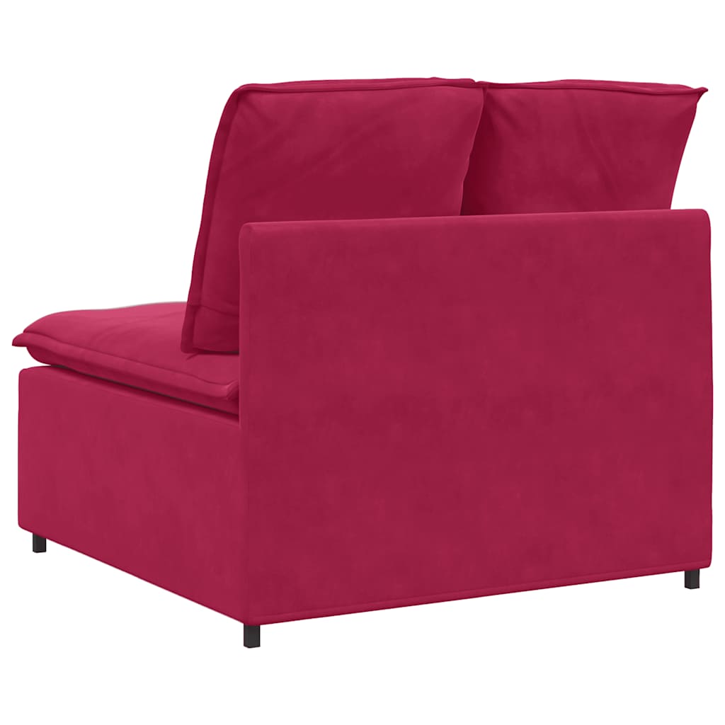 Modulares Sofa Endmodul mit Armlehne Kissen Blau 100 cm