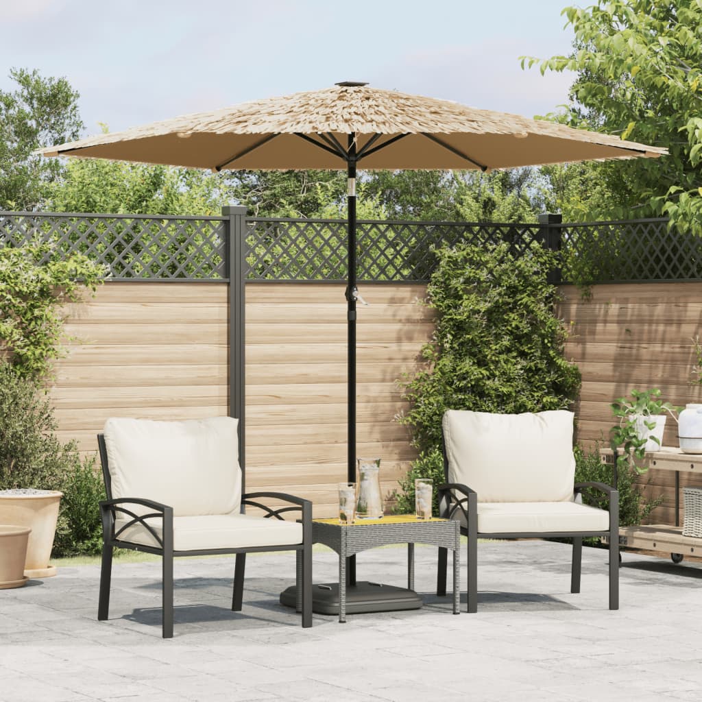 Sonnenschirm mit LED und Stahlmast Braun 248x248x248 cm