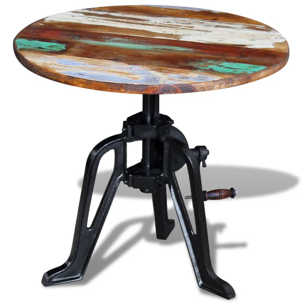 Beistelltisch 60×(46-63) cm Massivholz Mango und Gusseisen