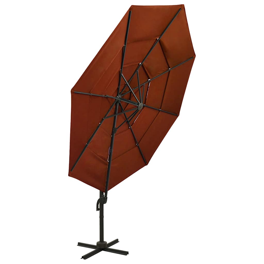 Sonnenschirm mit Aluminium-Mast 4-lagig Sandfarben 3x3 m