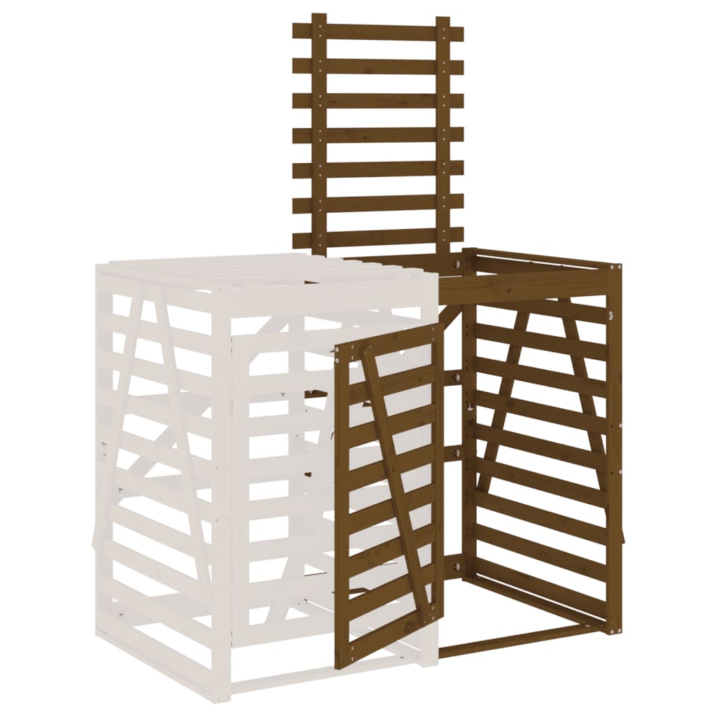 Mülltonnenbox 84x90x128,5 cm Massivholz Kiefer