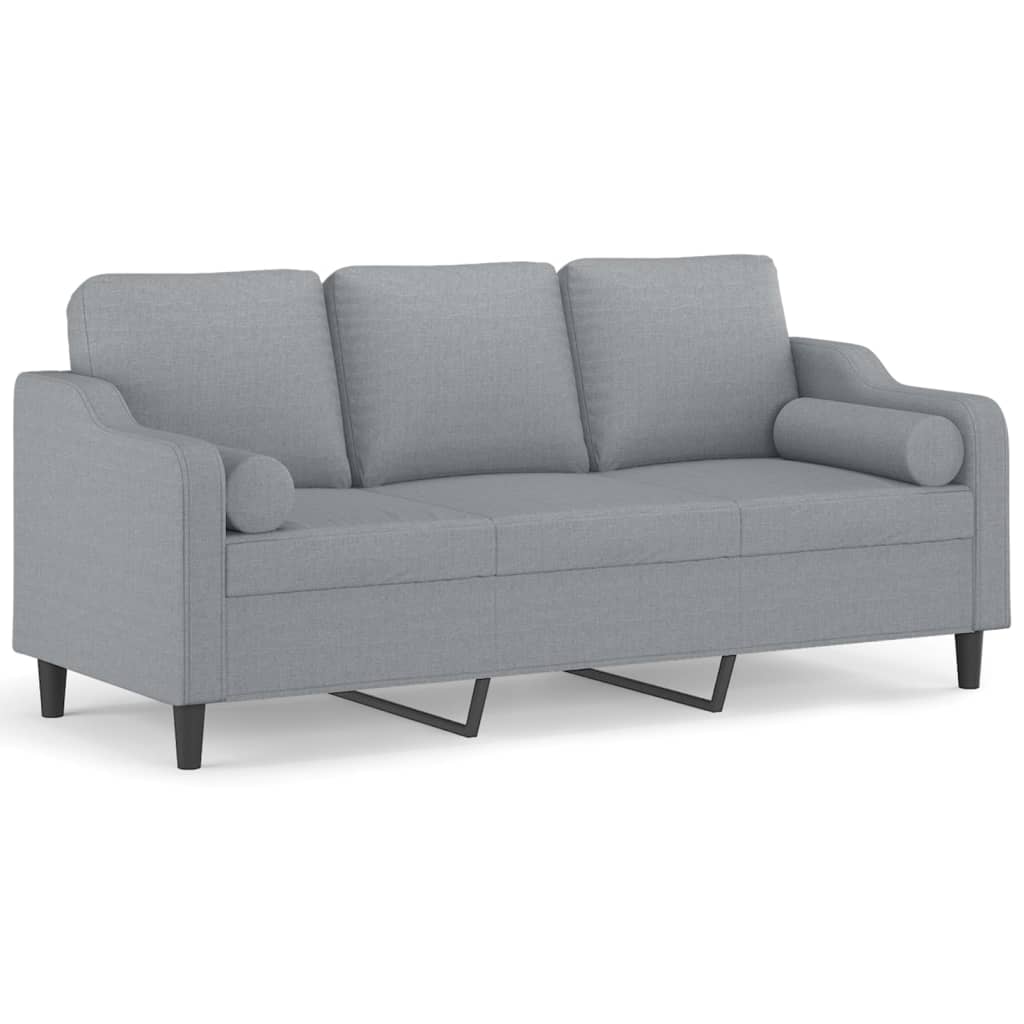 2-Sitzer-Sofa mit Zierkissen Braun 120 cm Stoff