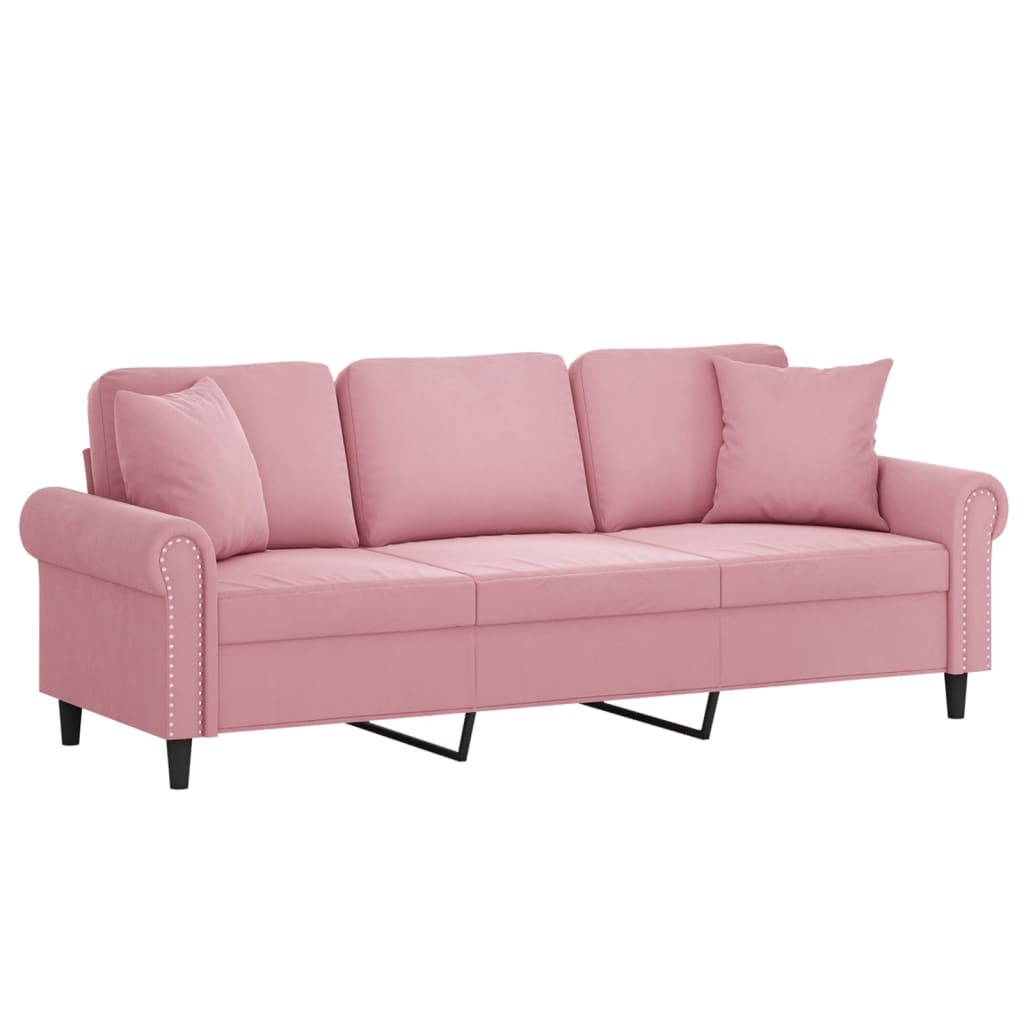 2-Sitzer-Sofa mit Zierkissen Dunkelgrün 120 cm Samt