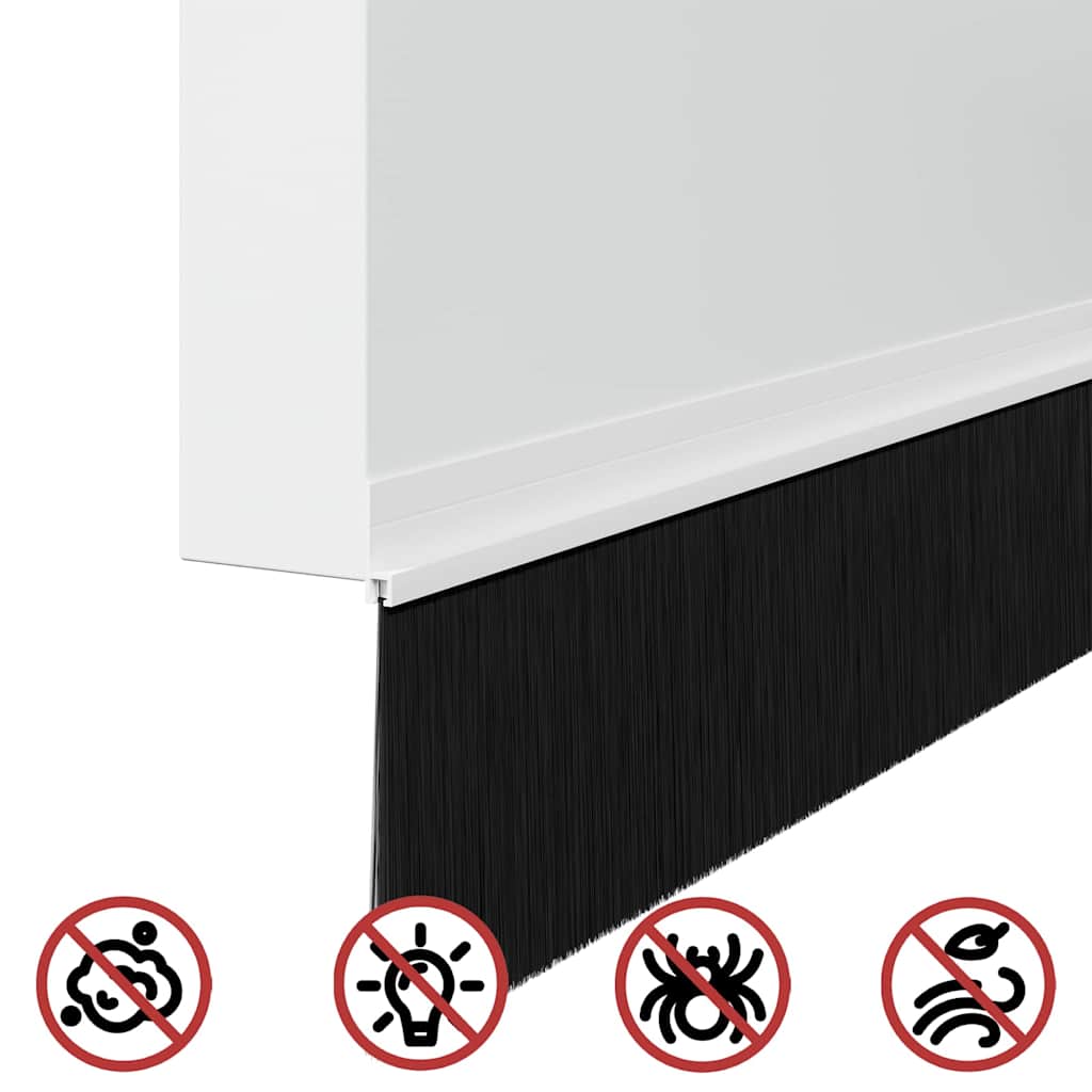 Selbstklebende Türbürstendichtungen 2 pcs Braun 100 cm