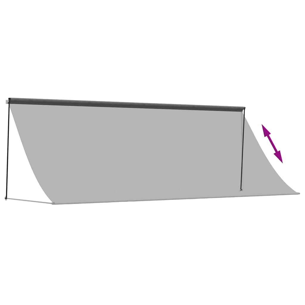 Markise Einziehbar Anthrazit 100x150 cm Stoff und Stahl
