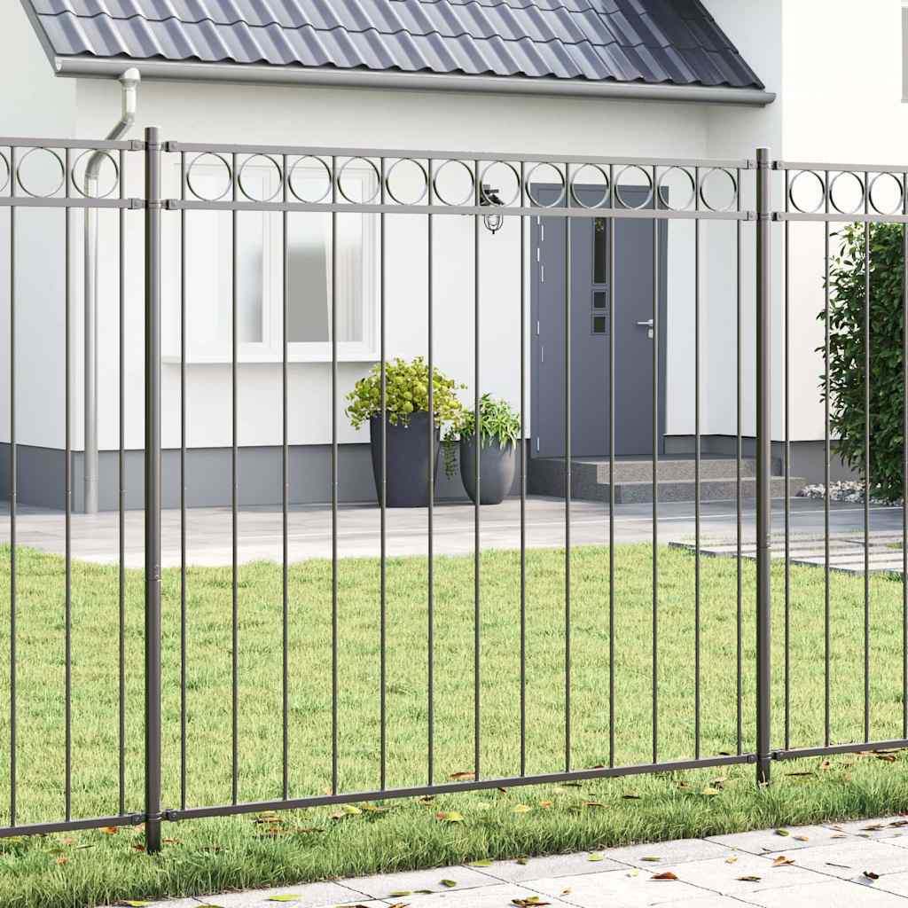 Gartenzaun ASSEN Stahl 1,7 x 0,8 m Schwarz