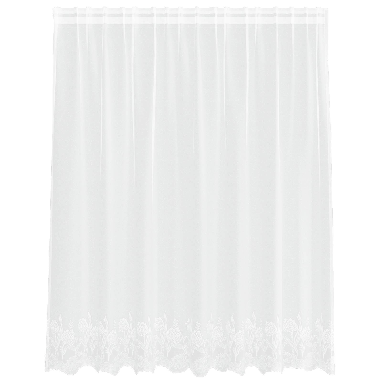 Spitzenvorhang mit Vorhängen Floral Weiß 80 x 150 cm Polyester
