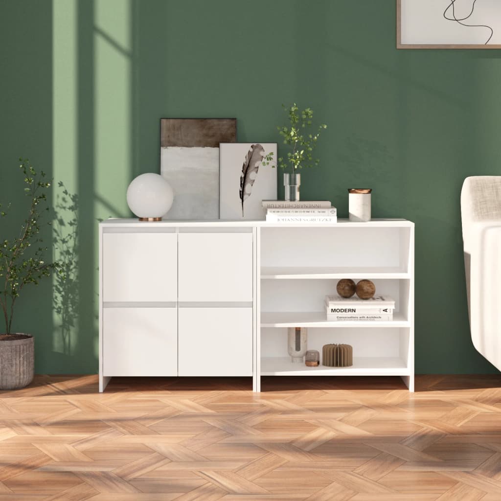 2-tlg. Sideboard Weiß Holzwerkstoff