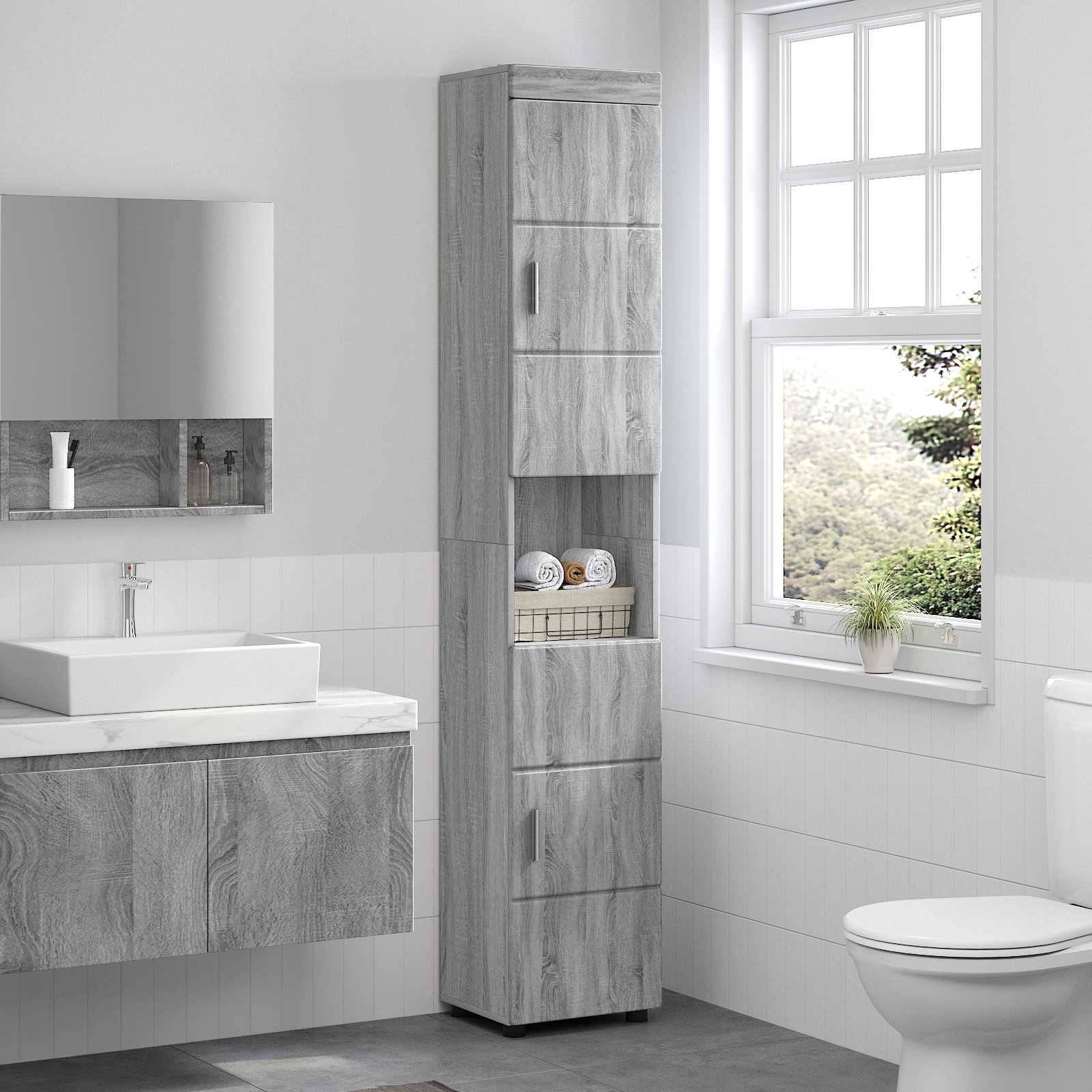 Badezimmermöbel-Set TULUM 2 pcs Weiß 60 x 34 x 63 cm