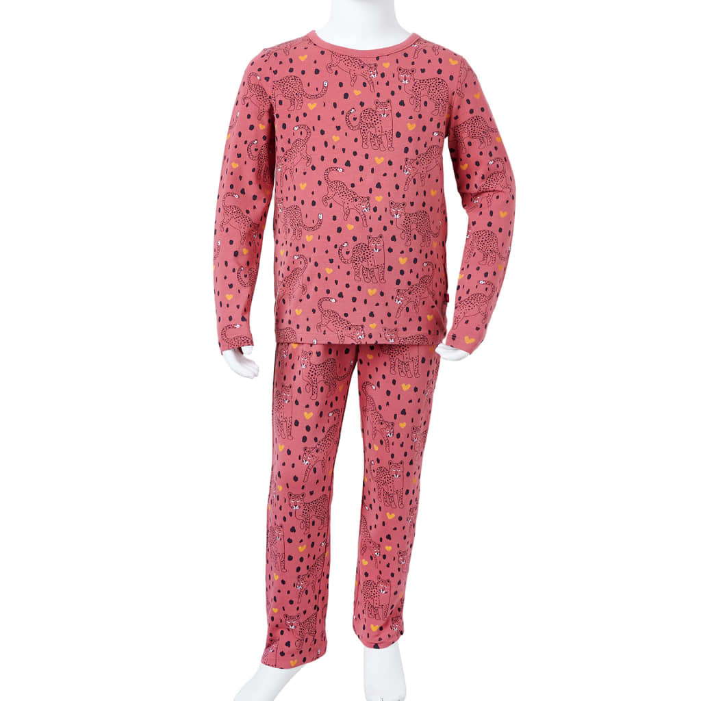 Kinderpyjama mit Langen Ärmeln Altrosa 92