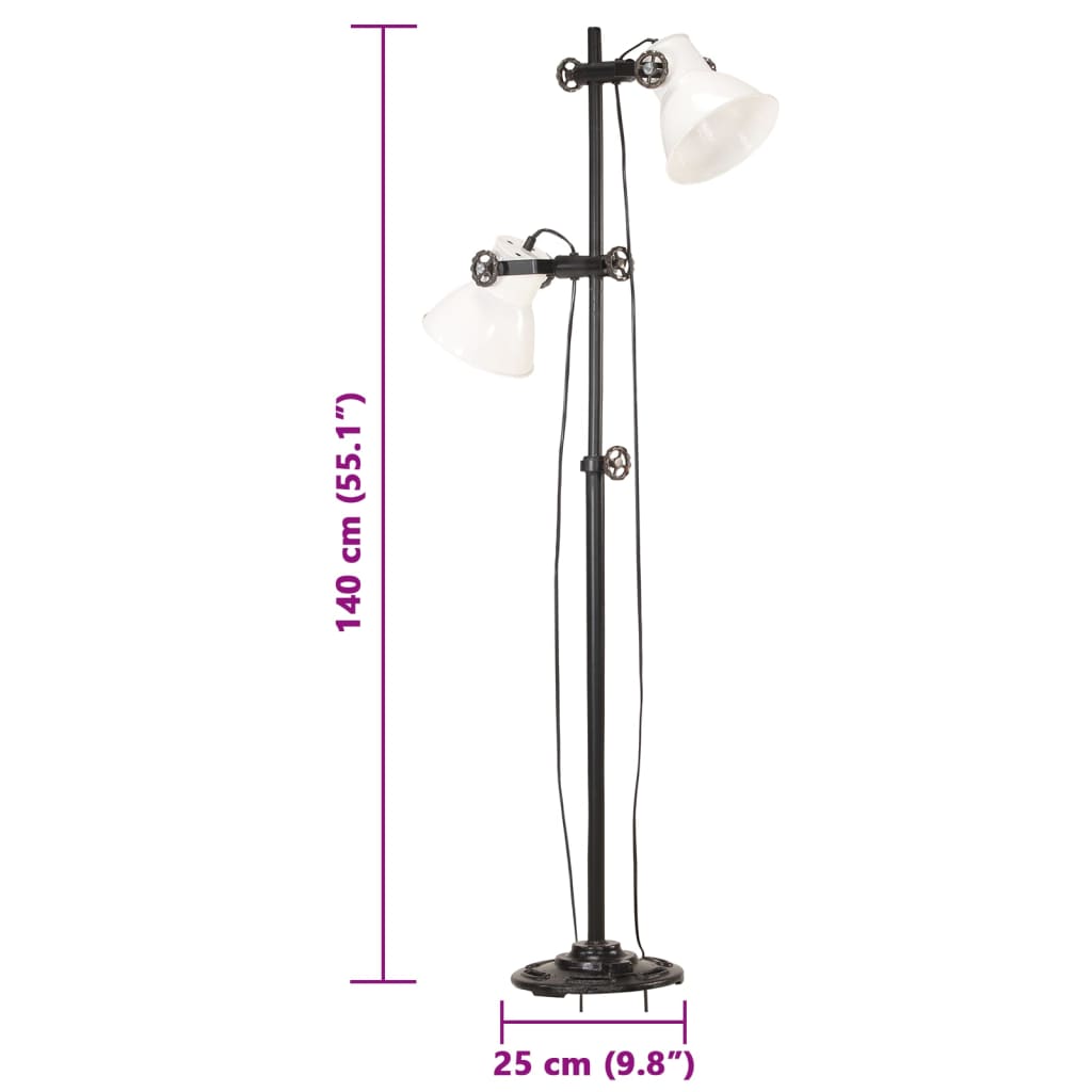 Stehlampe 2-flammig Silbern E27 Gusseisen
