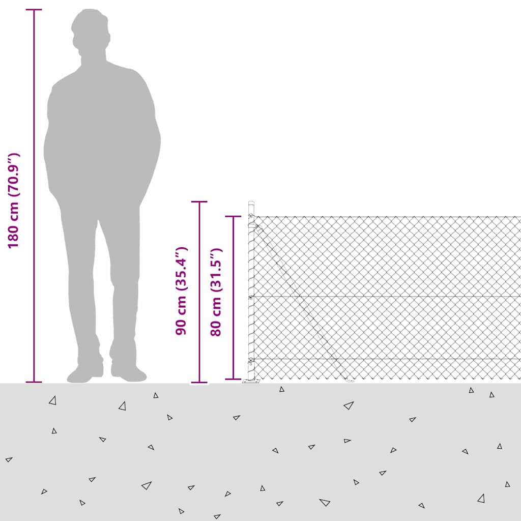 Outdoor Kettenglied-Zaun Erdfixierung 10 x 0,4 m Grün Netz